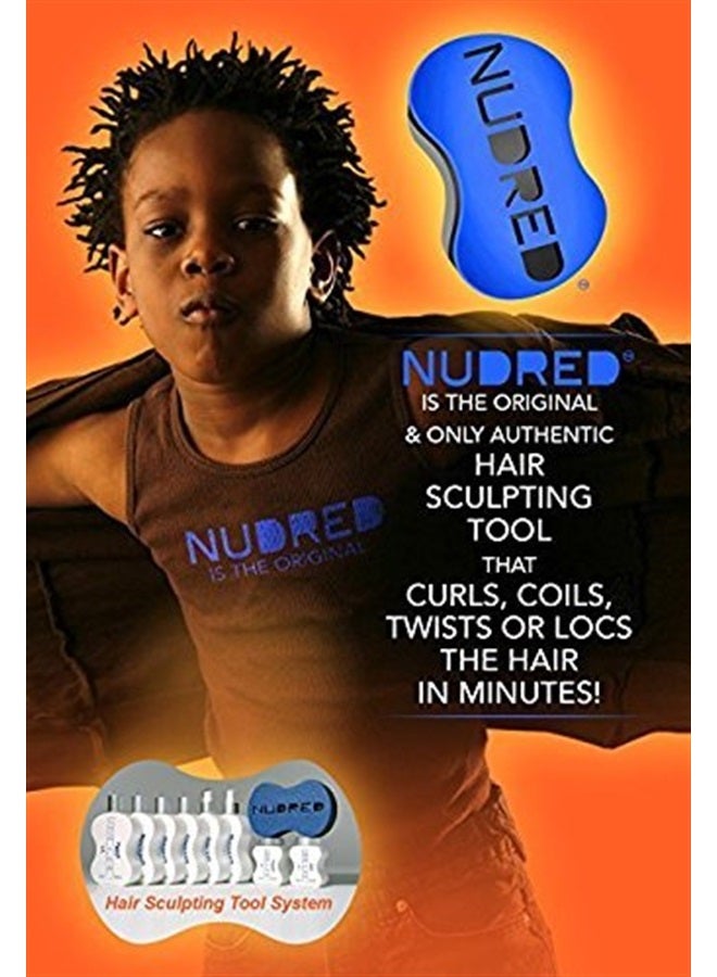 Nudred Hair Sponge for Black Men/Women, Hair Twisting Sponge/Twist and Curl Sponge Brush, Barber Curling Care Tool Brushes for Afro Curly Styling Dreads, Curls, & Coils, Large Holes (Red)