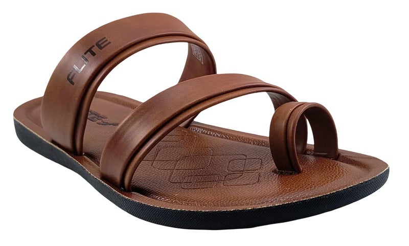 FLITE Men's PUG-183 Brown Slip-On Slippers | Soft Footbed | Comfortable Casual Chappal for Men | Lightweight and Durable Sole (Brown, UK Footwear Size System, Adult, Men, Numeric, Medium, 9) - Image 2