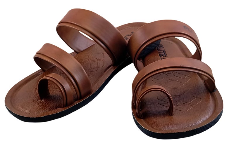FLITE Men's PUG-183 Brown Slip-On Slippers | Soft Footbed | Comfortable Casual Chappal for Men | Lightweight and Durable Sole (Brown, UK Footwear Size System, Adult, Men, Numeric, Medium, 9) - Image 4