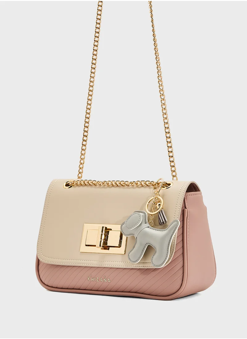 Ginger Puffy Pup Bag Charm
