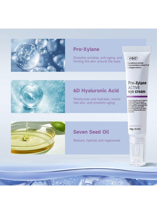 VGO VGO 2% Pro-Xylane Eye Cream, Eye Repair Cream for Dark Circles & Puffiness Anti-Aging Under Eye Cream with Pro Xylane + 6D Hyaluronic Acid to Firm Skin, Reduce Wrinkles, Fine Lines, 15g/0.5 Oz  - Image 3