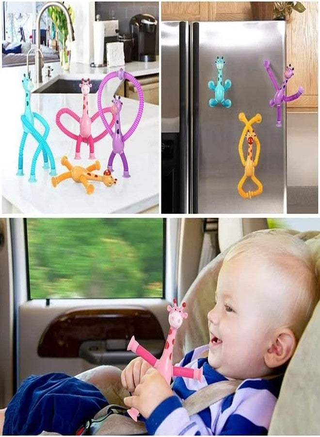 Globular 4 in 1 Combo Pack Bendable Telescopic Tube Pipe Suction Cup Giraffe Toy, Shape Changing, Ever-Changing Giraffe Tube Suction Cup Toys, Pop Tubes Sensory Toys for Girls Boys - Image 3
