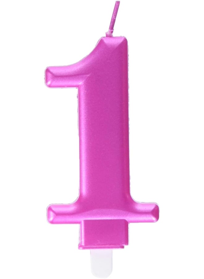 Unique Met Pink Number 1 Birthday Candle - Image 2