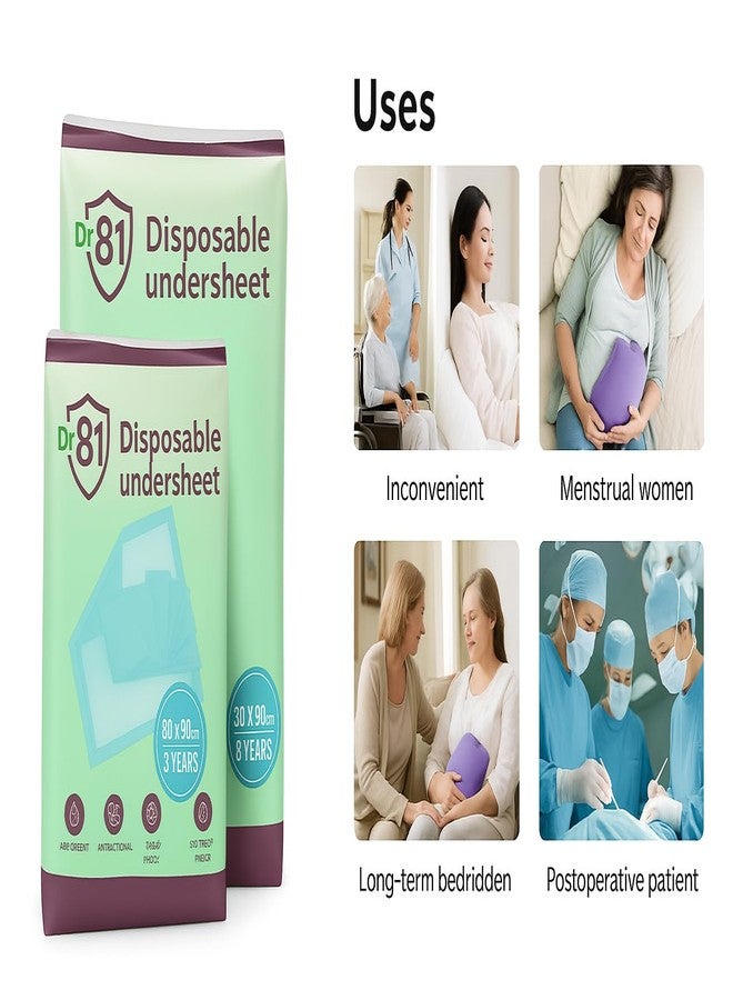 ملاءة سرير داخلية للاستخدام مرة واحدة من Dr81، قماش أبيض غير منسوج، 80×90 سم، 3 طبقات عالية الامتصاص، عبوة من 10 ملاءات، للاستخدام في المستشفى والمنزل والسفر، للأعمار من 3 سنوات فما فوق - Image 4