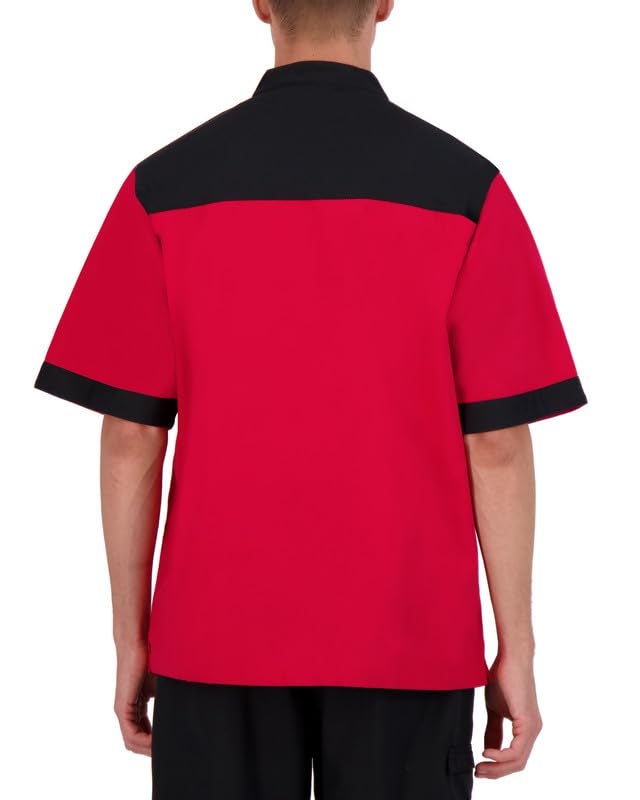Happy Chef Top Vent Lightweight Chef Coat Short Sleeve (Large, Red) - Image 2