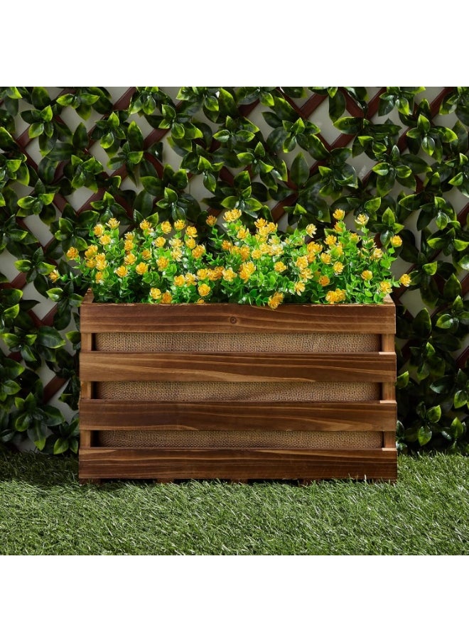 AIWANTO 8 Bundles of Yellow Artificial Outdoor Flowers with Faux Eucalyptus Leaves 13.5 Inch Garden Decoration  - Image 2