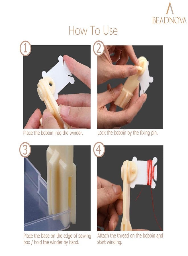 BEADNOVA Embroidery Floss Bobbins 150pcs Embroidery Thread Holder with Winder Thread Bobbins for Floss Cross Stitch Crafting Sewing - Image 4