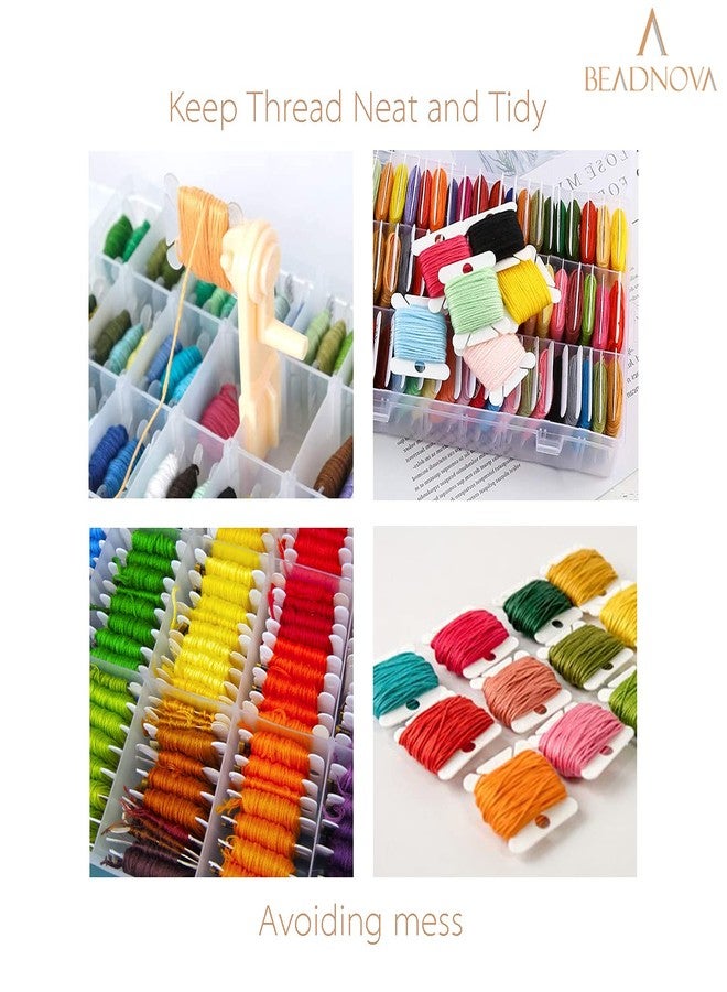 BEADNOVA Embroidery Floss Bobbins 150pcs Embroidery Thread Holder with Winder Thread Bobbins for Floss Cross Stitch Crafting Sewing - Image 5