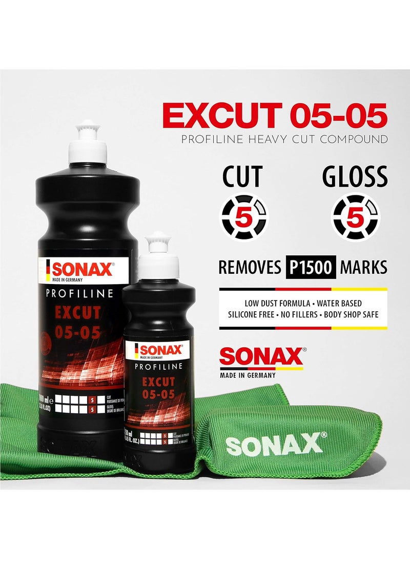 Sonax Profiline ExCut 05-05 Heavy Cut Compound High-Gloss Finishing Polish Silicone-Free Low Dust Technology Body Shop Safe Removes P1500 Sanding Marks Made in Germany - 1L Bottle - pzsku/Z1F0B7A15F70307259C83Z/45/_/1738048472/9c8739d6-b137-4318-88cc-89f2e02ff07a