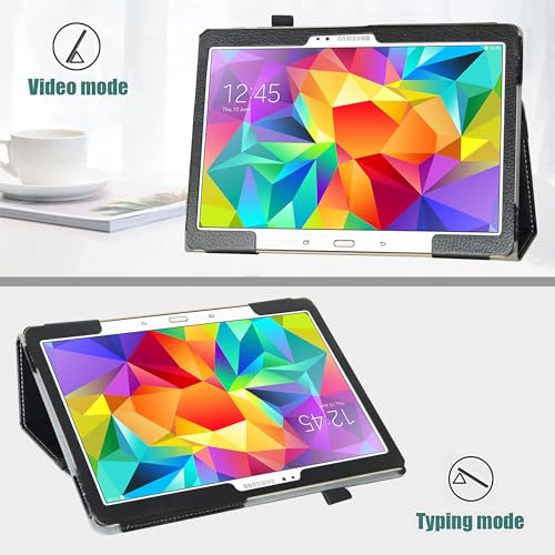 Bige Samsung Tab S 10.5 T800 Case,Bige PU Leather Folio 2-Folding Stand Cover for 10.5" Samsung Galaxy Tab S 10.5 Sm-t800 Sm-t801 Sm-t805 t807 Tablet,Black - Image 3