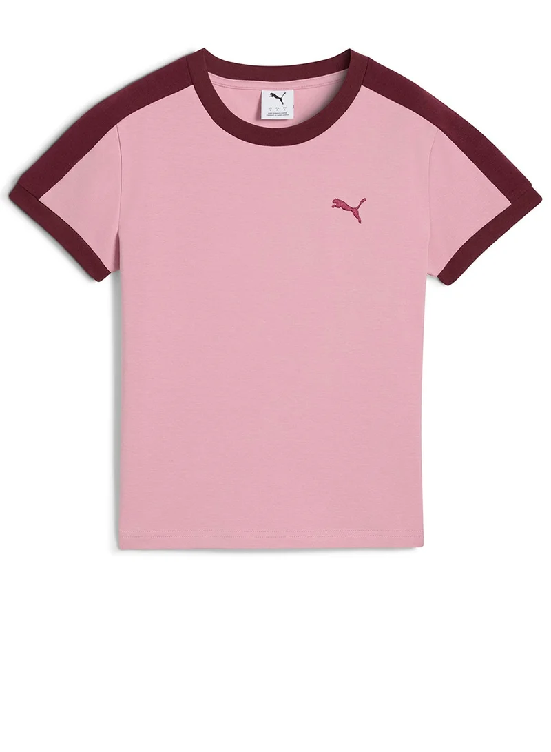 PUMA poised pink T7 Slim T-Shirt for Women | Best Price UAE