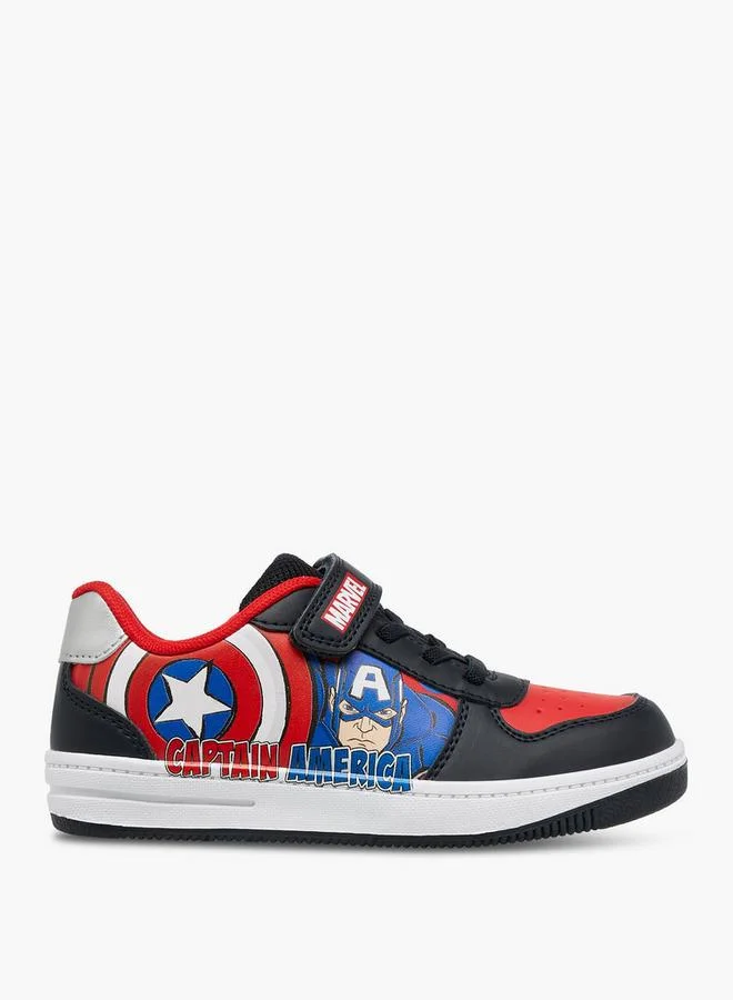 MARVEL Captain America Print Sneakers With Hook And Loop Closure