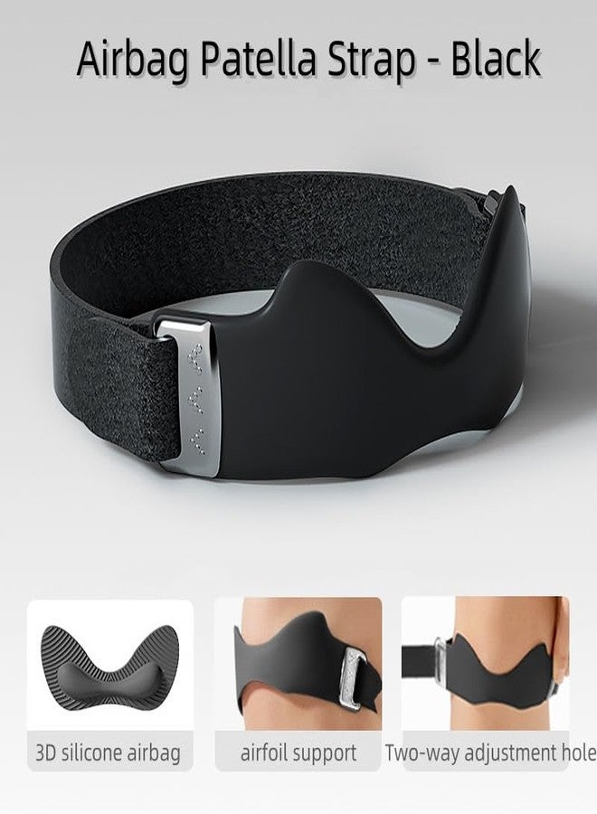 Paiwefil Airbag patellar tendon support Strap, Adjustable breathable anti slip Knee Brace for Tendonitis Pain knee Relief Exercise, run, hike,play ball, high jump, climb,ride 2 Packs (Black-2pc) - Image 4