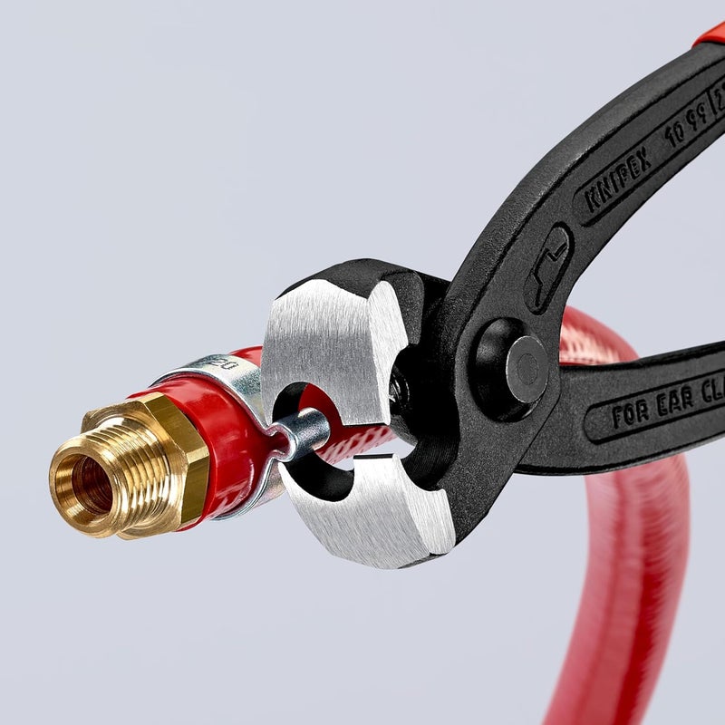 KNIPEX - 10 99 i220 Tools - Ear Clamp Pliers, Front and Side Jaws (1099i220), Red - Image 5