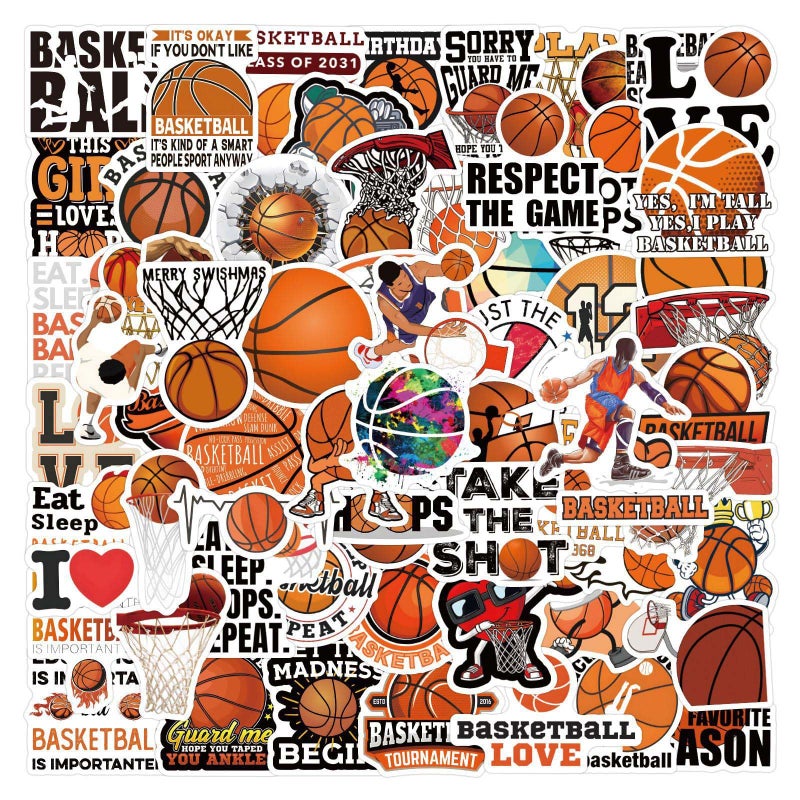 DIDODO 120PCS Basketball Stickers for Teens Adults, Cool Basketball Stickers for Scrapbook Water Bottles, Sports Decals for Laptop Team Club Classroom Party Supplies - Image 1