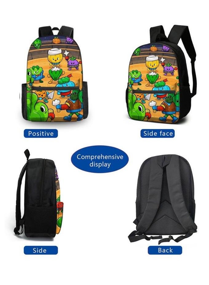 Cartoon three-piece schoolbag with zipper - 454  - Image 3