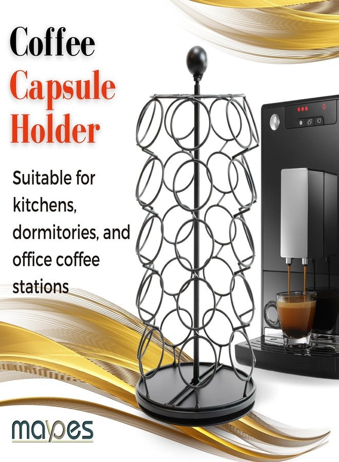 Maypes Coffee Capsule Holder - Pod Holder Compatible with K-Cup Pods - Durable and Elegant Pods Carousel for Kitchen Counters and Coffee Cart - Coffee Pod Holder for 35 Pods - 14.5 x 6.75-inch - Image 2