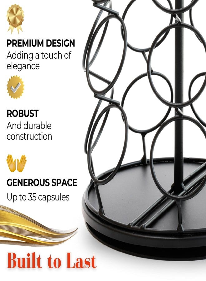 Maypes Coffee Capsule Holder - Pod Holder Compatible with K-Cup Pods - Durable and Elegant Pods Carousel for Kitchen Counters and Coffee Cart - Coffee Pod Holder for 35 Pods - 14.5 x 6.75-inch - Image 5