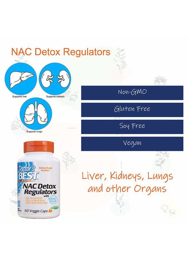 Doctor's BEST Doctors Best NAC Detox Regulators, Supports Cellular Health & Liver Function, Non-GMO, Gluten Free, Soy Free, Vegetarian 60 Veggie Caps  - Image 4
