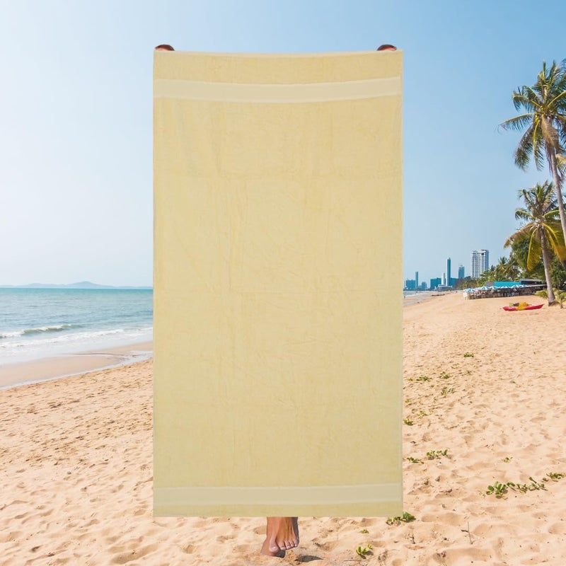 CREEVA Lemon Mist Beach Towel – Light Yellow Freshness, 105 x 180 cm - Image 1