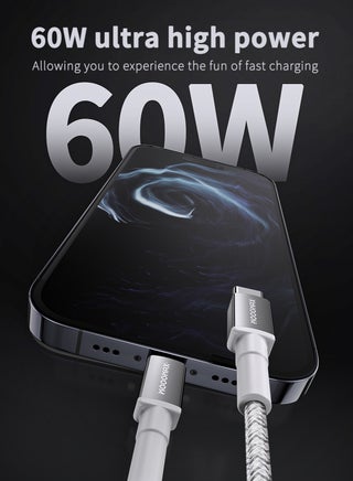 Original MFI-certified iPhone charger cable. 1-meter lightning to usb c. type c to lightning charger cable supports fast charging up to 27W. iPhone cable made of cut-resistant fabric. lightning cable compatible with all iPhones with a Lightning port up to the iPhone 14 Pro Max. iPhone charger cable from MoogMax. White. - view 4