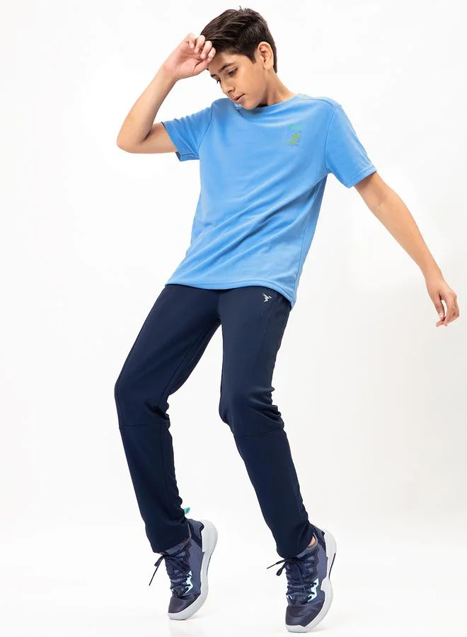 تكنوسبورت Technosport Solid Slim Fit Sports Track Pants