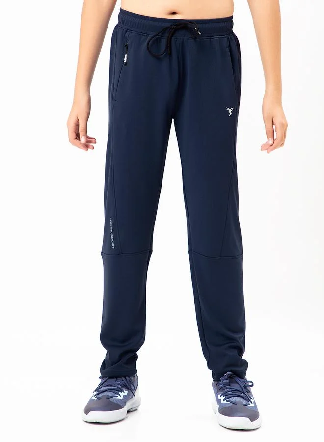 تكنوسبورت Technosport Solid Slim Fit Sports Track Pants