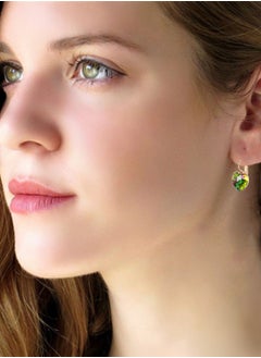 EVEVIC Austrian Crystal Heart Drop Leverback Earrings for Women 14K Rose Gold Plated Hypoallergenic Jewelry  - Image 5