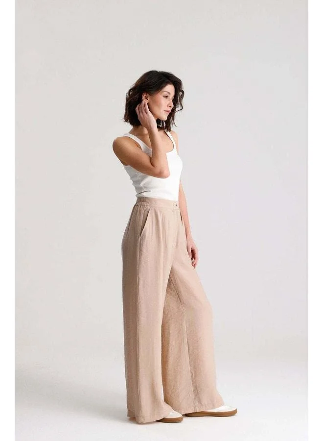 mina aise Women's Stone Premium Tencel Fabric Palazzo Pants 31074.