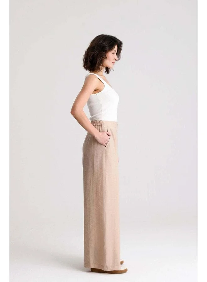 mina aise Women's Stone Premium Tencel Fabric Palazzo Pants 31074.