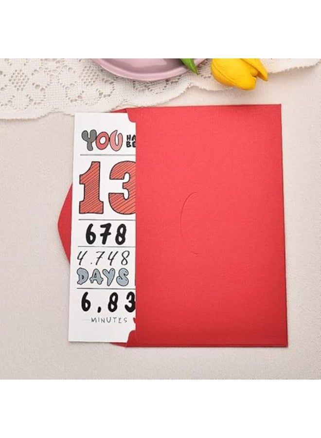 1pcs 13th Birthday Greeting Card – Elegant Floral Design, Premium Festive Invitation with Envelope - Image 4
