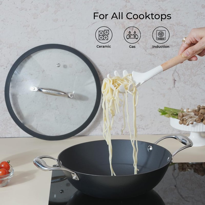 Vinod Ferona Lightweight Cast Iron Kadai - 1.4 L, 20 cm | No Seasoning Required | Naturally Stick-Free | Metal Spoon Friendly | Gas, Induction Base| Rust-Proof | PTFE & PFOA Free | 2-Year Warranty - Image 3