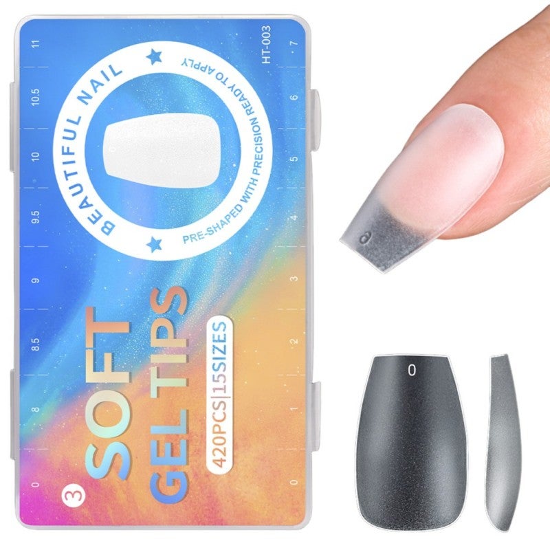 Ultra short matte nail plate, ultra-thin and scratch free nail plate Transparent - Image 3