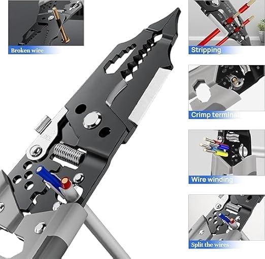 28 in 1 SelfAdjusting Wire Stripper Cutter Universal Automatic Electrical Wire Strippers for Wire Stripping Cable Cutting Crimping Tool for Cutting Stripping Shearing - Image 5
