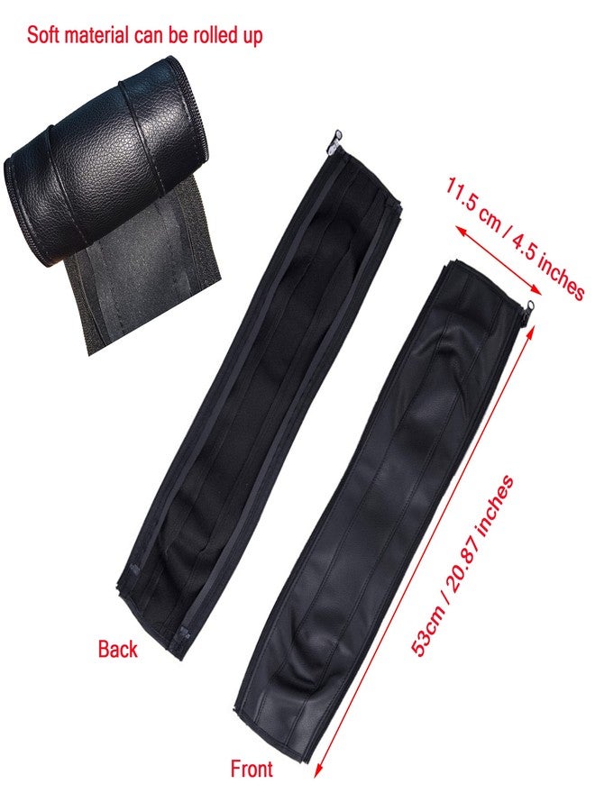 LLUFO Stroller Handle Cover,Handle Sleeve Cover, Grip Bar, Replacement, Compatible with BBZ Yoya Stroller Armrest Bumper Bar Accessories Zipper Open Vegan Leather - Black - Image 3