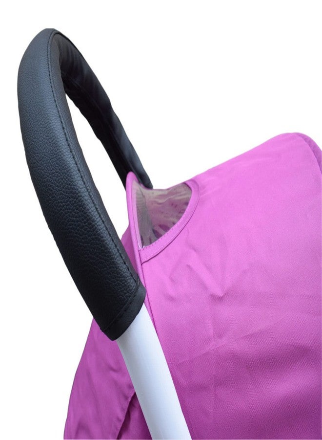 LLUFO Stroller Handle Cover,Handle Sleeve Cover, Grip Bar, Replacement, Compatible with BBZ Yoya Stroller Armrest Bumper Bar Accessories Zipper Open Vegan Leather - Black - Image 1