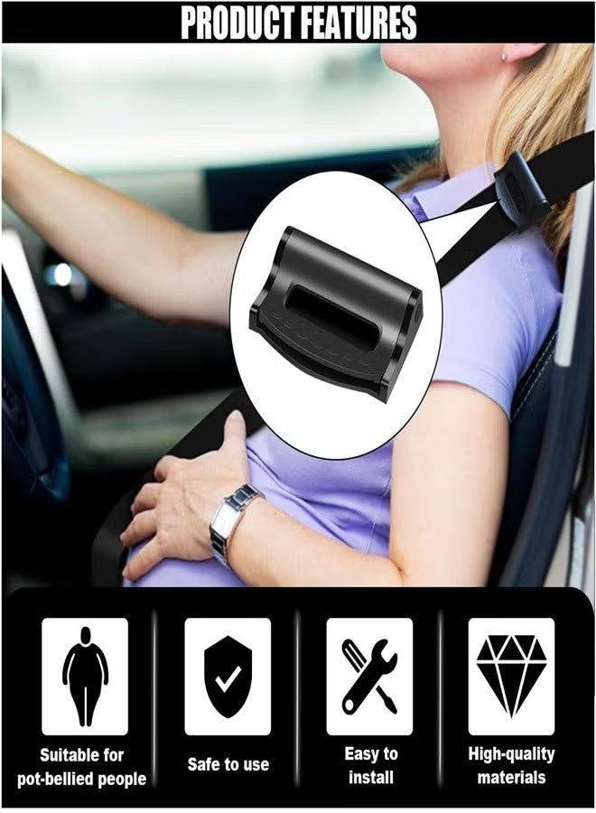 4Pcs Seat Belt Clip Adjuster, Universal Car Seatbelt Adjuster, Car Seat Belt Clip, Seat Belt Locking Clip for Comfort, Seat Belt Stopper(Black, Blue) - Image 5