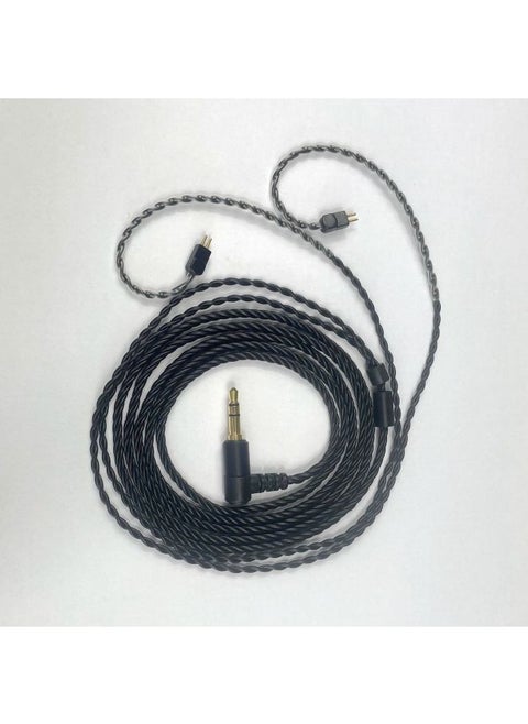 Four-strand Copper Silver-plated Black Twisted Shure Injection IE40MMCX0.78IE80QDCTFZ Headset Upgrade Cable-Color:IE80 Injection Molding-Length:3.5 Injection Elbow