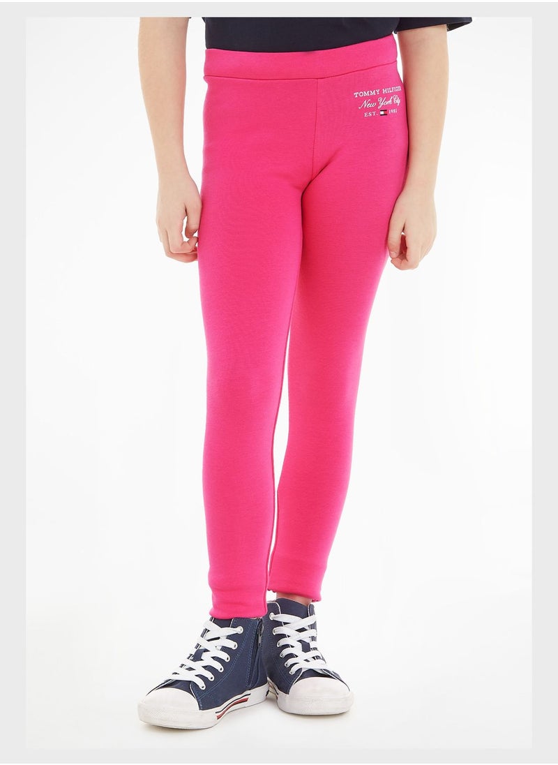TOMMY HILFIGER - Youth Logo Essential Leggings - Image 1