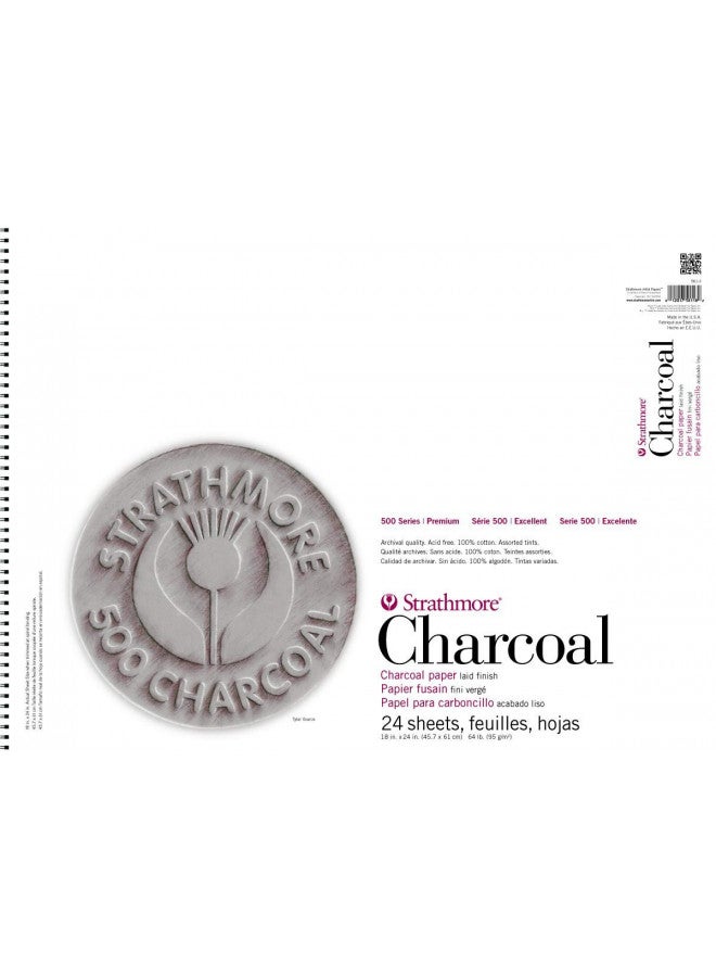 Strathmore (561-3 500 Series Charcoal Pad, 18"x24", 24 Sheets