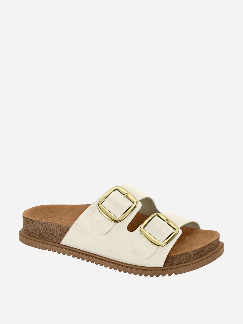 Beira Rio Slip On Double Buckle Flat Sandals