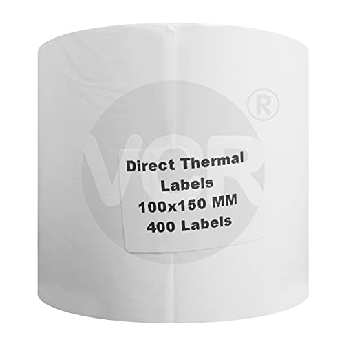 VCR 4 x 6 Direct Thermal Label Sticker - 4 x 6 inches - 100mm x 150mm - 400 Labels Per Roll - Pack of 1 Roll - White Self Adhesive Sticker for Printing Ecommerce Shipping Labels 1 inch core - Image 3