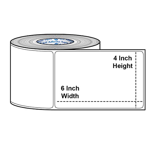 VCR 4 x 6 Direct Thermal Label Sticker - 4 x 6 inches - 100mm x 150mm - 400 Labels Per Roll - Pack of 1 Roll - White Self Adhesive Sticker for Printing Ecommerce Shipping Labels 1 inch core - Image 5
