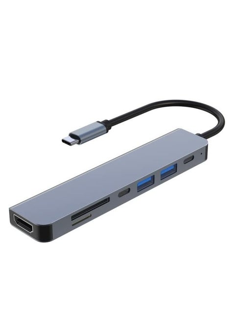 "W18 Type C Hub with 3 USB Ports, HDMI Output, 3D/TF Card Reader - USB-C Adapter for Expanded Connectivity"
