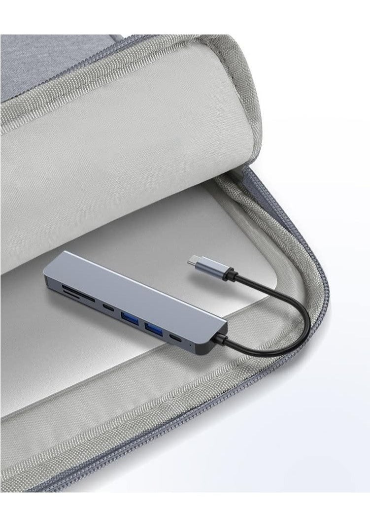 "W18 Type C Hub with 3 USB Ports, HDMI Output, 3D/TF Card Reader - USB-C Adapter for Expanded Connectivity"