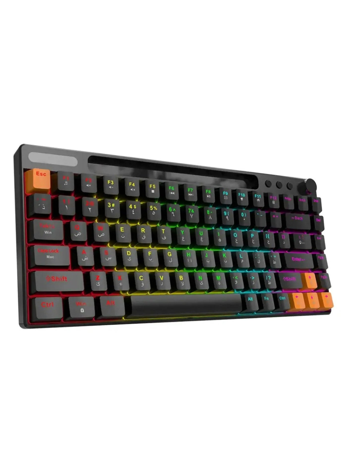 84 Keys Mechanical Gaming Keyboard, 23 Blacklight Modes, Smooth Clicks, Keys, Compatible with Mac & Windows, Volume/Mute Knob - Black