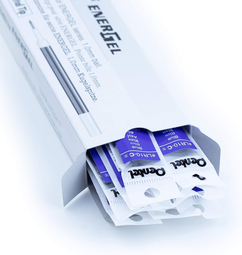 Pentel حبر إعادة التعبئة لقلم إنرجل السائل، (1.0 مم)، خط عريض، طرف معدني، حبر أزرق، علبة من 12 (LR10-C) - Image 5