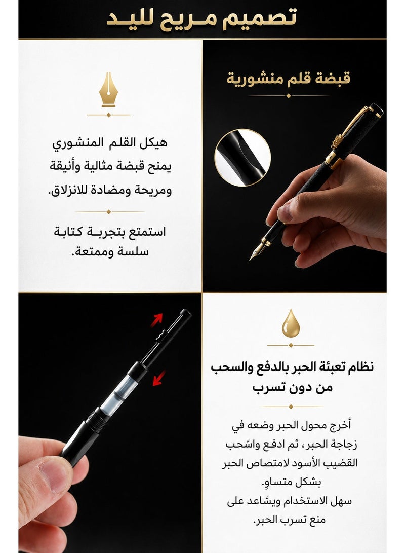 Sisily Fountain Pen Set With 3 Replaceable Nibs 0.7 0.5 0.38 Metal Body Refillable Writing Pen With Converter For Calligraphy Office Study And Gift - Image 4