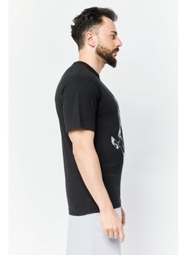 Reebok Men Sportswear Fit Short Sleeve Outdoor T Shirt, Black  - Image 2