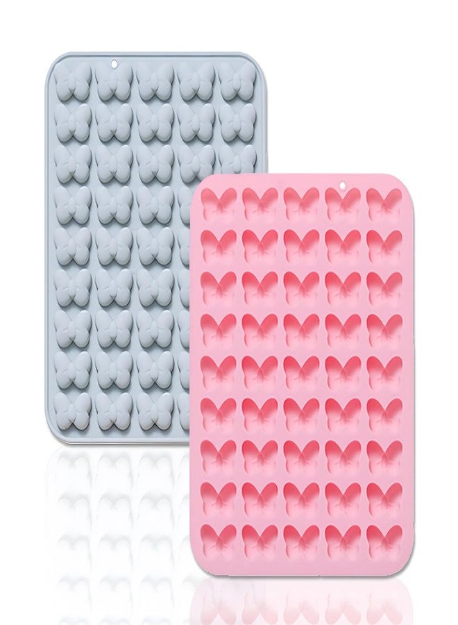 MaehSab 2 Pack Bow Molds Silicone, MaehSab 45 Cavity Non-Stick Cartoon Butterfly Tie Gummy Molds for Chocolate, Candy, Jelly, Ice Cube, DIY Baking, Handmade Soap, Cupcake Topper - Image 1
